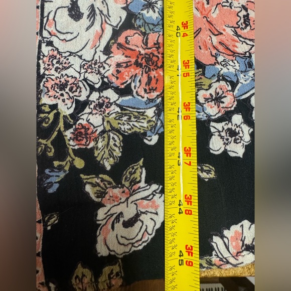 Angie Black Floral Long Kimono Robe Open Front Duster 1X Resort Boho Beach Z - Picture 7 of 7